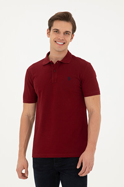 U.S. Polo Assn. Pánské slim fit polo tričko bordó basic 50279573-VR177
