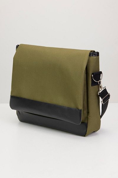 Tudors Unisex Khaki Postman Shoulder Bag - Adjustable Cross Strap