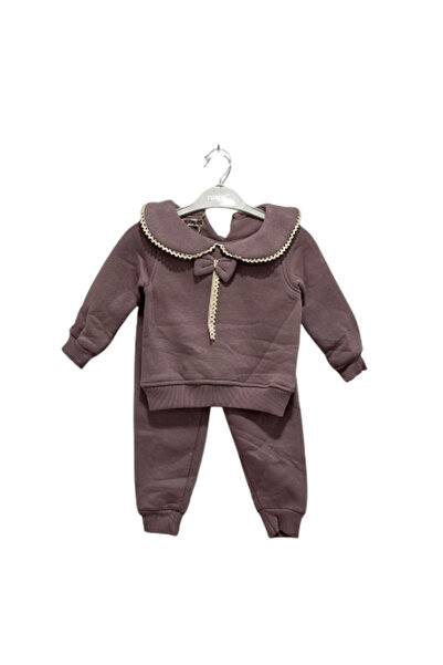 ugurbocegicocukdunyası Πασχαλιάρικο Παιδικό Σετ στρογγυλός γιακάς Φιόγκων 2'li Κοριτσίστικο Σετ 3189