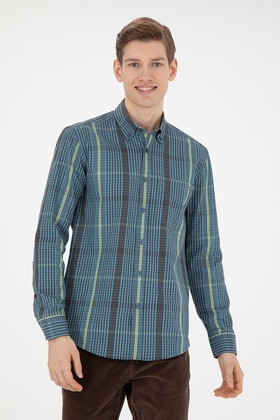 U.S. Polo Assn. Men's Petrol Long Sleeve Shirt 50272345-Vr102