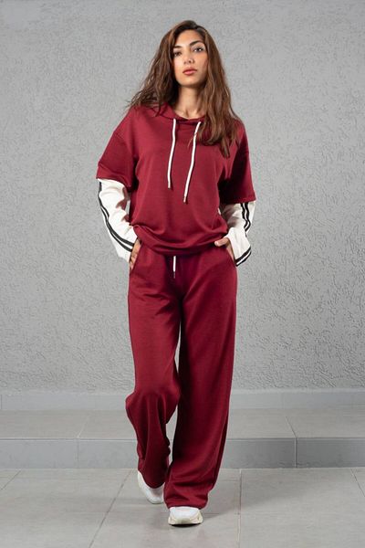 Borceelle Red Comfortable Tracksuit Set - Bottom and Top Set