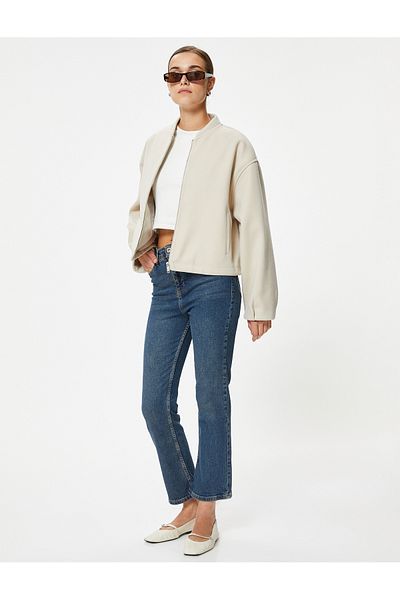 Koton Standard Waist Crop Slim Fit Spanish Leg Jeans