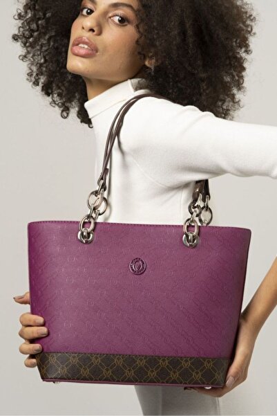 Valentino Orlandi Monogram Mürdüm/kahve Kadın Omuz Çantası Vlt036