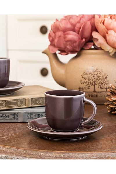 Madame Coco Morane 2-Person Coffee Cup Set - Plum - 90 ml