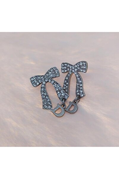 Hd Marketim Hdmarketim Vintage Ribbon Swaraoski Jewelled Letter Dangle Earrings