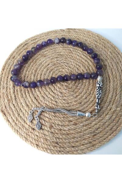 Hd Marketim Tesbih Ametist Doğal Taş Tespih Dini İslami Çakra 8 mm