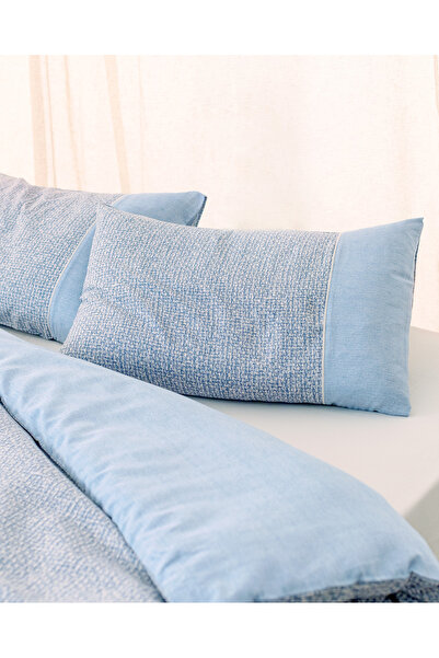 Madame Coco Orpen Çift Kişilik Madame Coco Crep Baskılı Nevresim Takımı - Mavi