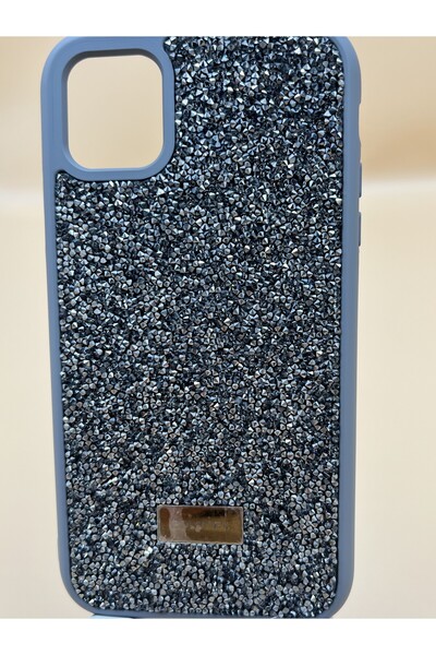 Iphone 11 Uyumlu Titanyum Swarowski Gri Telefon Kılıfı