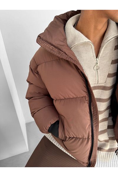 ablukaonline Men's Brown Puffer Jacket