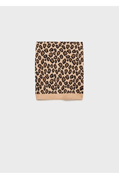 MANGO Woman Leopar Dokuma Etek