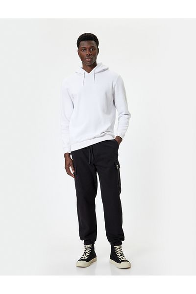 Koton Cotton Jogger Pants - Cargo Pocket and Waist Laces