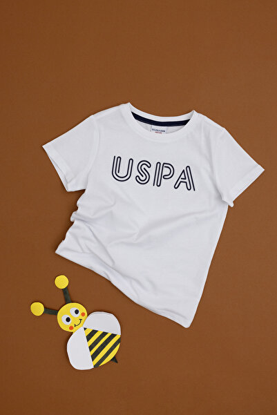 U.S. Polo Assn. Erkek Çocuk Beyaz Basic Bisiklet Yaka Tişört 50284813-VR013