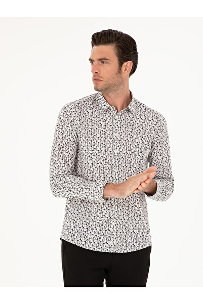 Cacharel Beyaz Slim Fit Uzun Kollu Gömlek 50210012-VR013