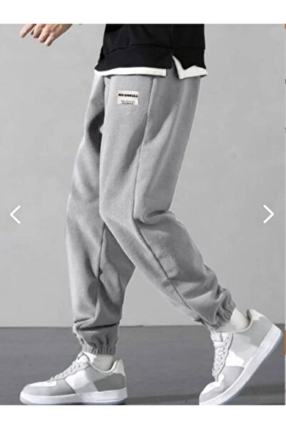 MOONBULL Fleece Fabric Oversize Gray Men's Sweatpants