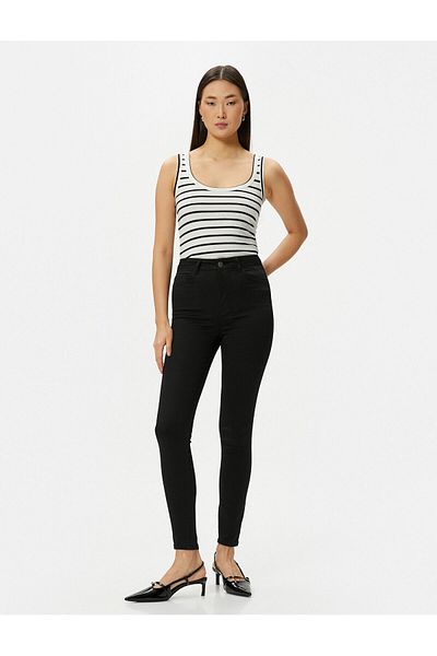 Koton Skinny Fit Recovery Jeans High Waist Skinny Leg Slim Fit Pocket - Carmen Jean