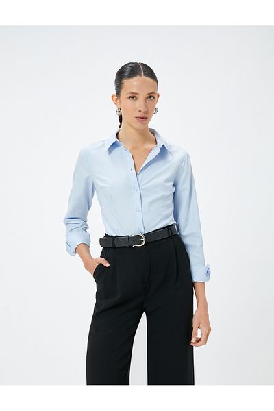 Koton Cămașă Slim Fit Mânecă lungă Guler clasic