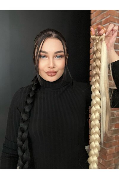 Suzan Peruk Saçına Ör ve Çık Uzun Örgü At kuyruğu Postiş saç modeli PonyTail ...