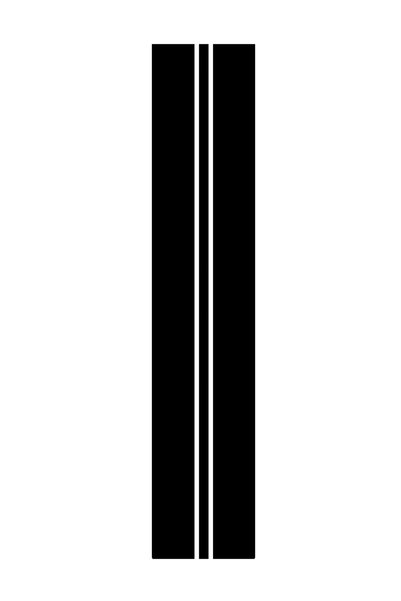 Generic Brand Auto Hood Sticker Black 10 x 120 cm/2 Pieces-4 x 120 cm/1 Piece