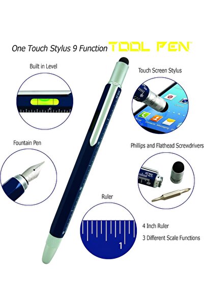 EXENET Çok Fonksiyonlu Cetvelli, Tornavidalı, Su Terazili, Touchpenli Dokunma...