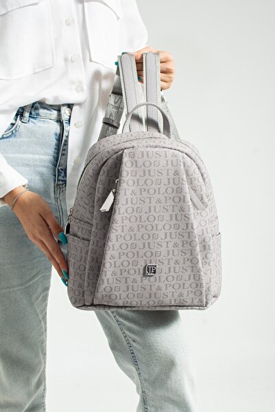 Just Polo JP Women's 9 Compartment Light Gray Backpack