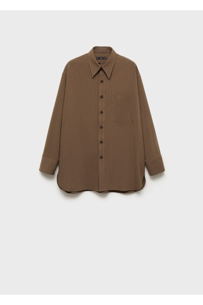 MANGO Woman İnce çizgili gömlek ceket