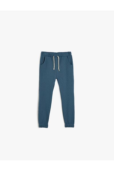 Koton Textured Cotton Basic Jogger Sweatpants - Waist Tied