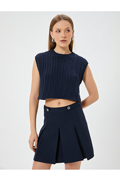 Koton Коротка сорочка з круглим коміром з візерунком Orgu Suveter