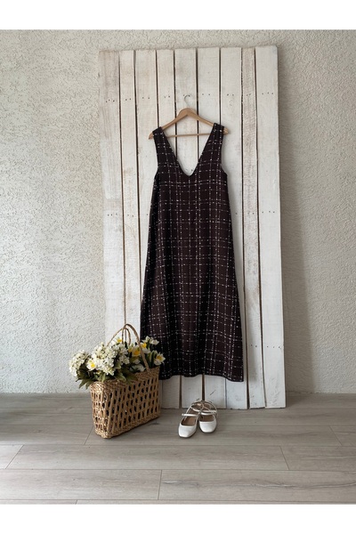 KÜÇÜĞÜM BUTİK Кафяв туид елек с А-силует