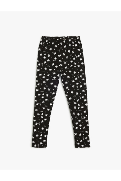 Koton Graue Winterstrumpfhose mit Katzenmuster