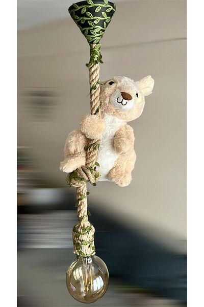 Tiny Desing Accessorıes Baby & Kids Room Rope Chandelier (Rabbit) (Grey-Mink)