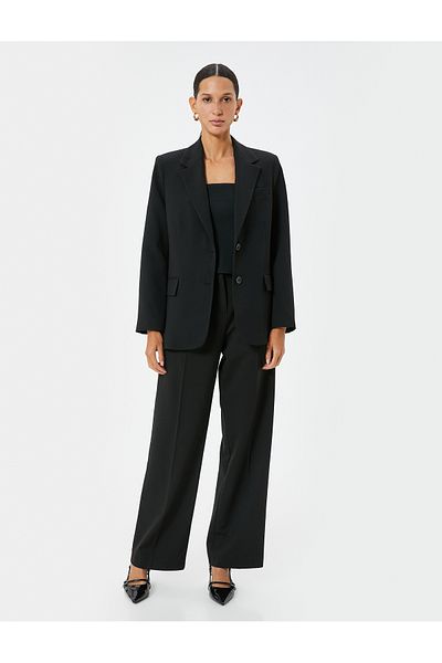 Koton Double Breasted Blazer Jacket - Pocket Detailed Cover