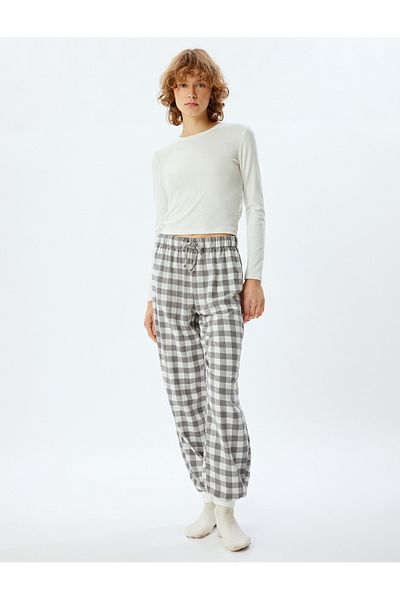 Koton Jogger-Pyjamahose aus Baumwolle – elastische Taille, Krawatte
