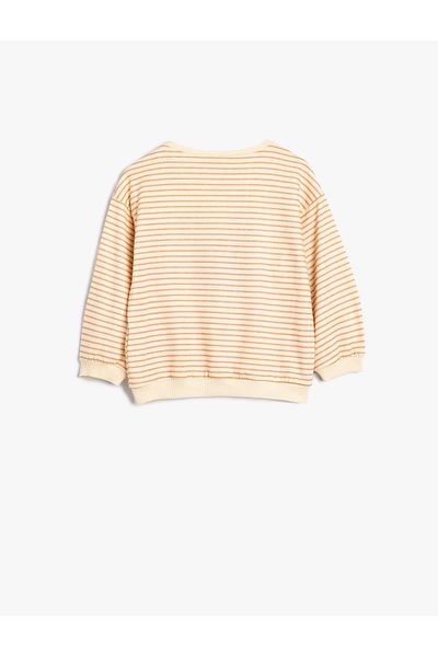 Koton Long Sleeve Crew Neck Cotton Sweatshirt with Rabbit Applique Detail