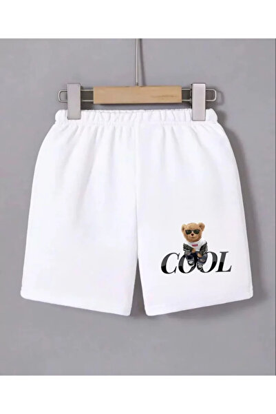 calperia شورت قصير مطبوع بخصر مطاطي - أبيض