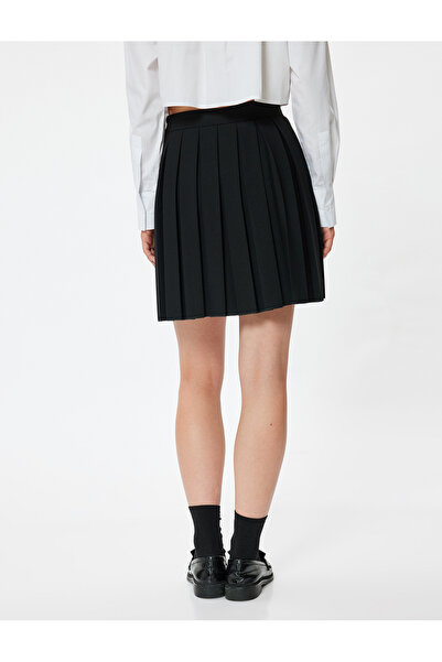 Koton Pileli Mini Etek Normal Bel Rahat Kesim