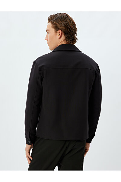 Koton Saisonale Jacke mit Hemdkragen und Tasche