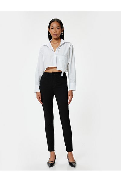 Koton High Waist Skinny Jeans mit Taschen - Skinny Leg Carmen Jeans