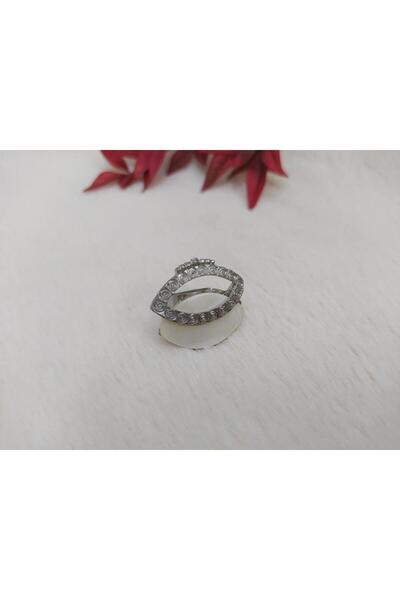 Hd Marketim Hdmarketim Kadın Yüzük Dogal Beyaz Akik Taşlı Ayarlanabilir Ölçü