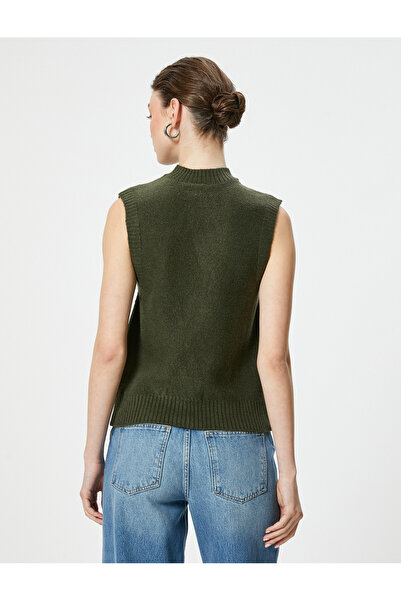 Koton Textured Crew Neck Sleeveless Hair Knit Sweater