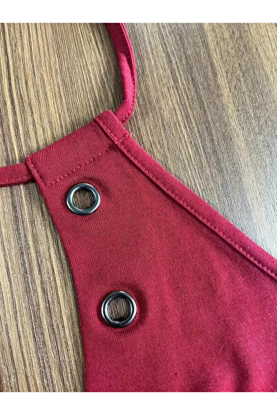 babatr.com Women's Bird Eye and Low-Cut Detail Halter Neck Viscose Blouse