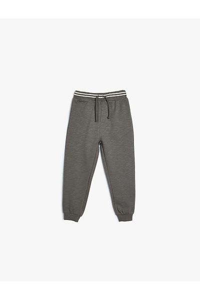 Koton Jogger Sweatpants Tie Waist Cotton Charcoal