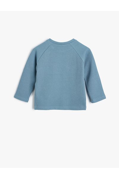 Koton Knitwear Sweater Button Detailed Round Neck Long Sleeve