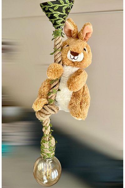 Tiny Desing Accessorıes Rabbit Patterned Baby and Children's Room Rope Chandelier