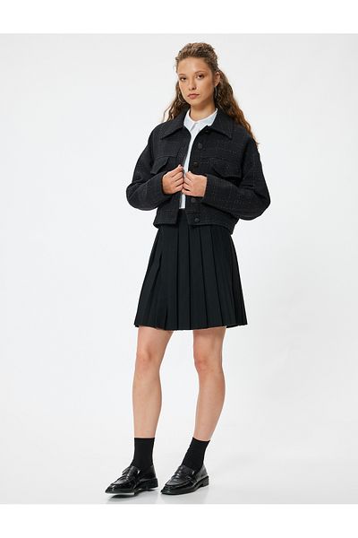 Koton Croială relaxată - Fusta mini plisată, talie obișnuită