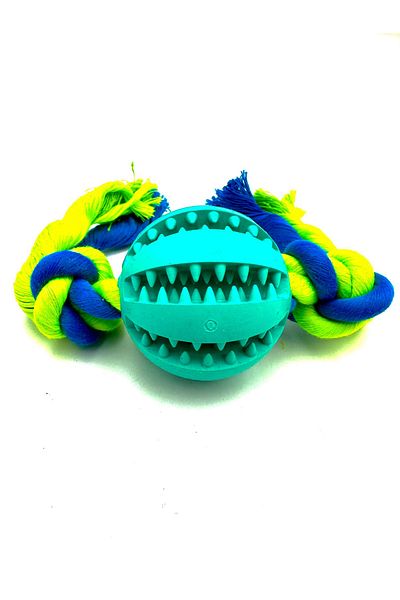 Tasma Market Reward Food Dental Floss Ball Dog Training Toy with Storage Compartment