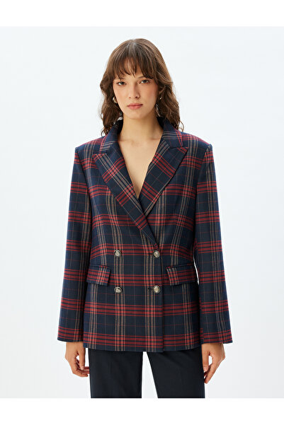 Koton Csípőig érő, duplasoros blézerkabát - füles zsebrészlettel