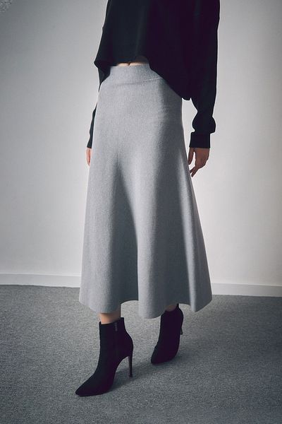 Fulla Moda Basic Elastic Waist Knitwear Skirt