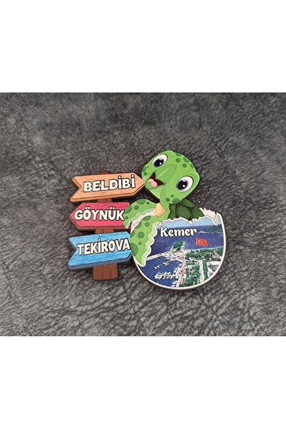 Hd Marketim Magnet Kaplumbağa Caretta Hayvan Buzdolabı Süsü Ahşap Magnet Mıkn...