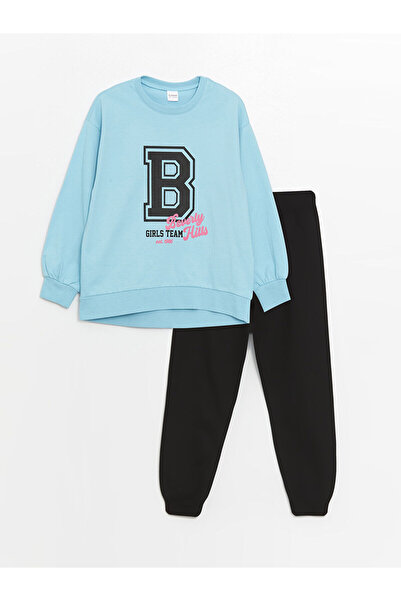 LC Waikiki Lw - Langarm-Pyjama-Set für Mädchen mit Rundhalsausschnitt