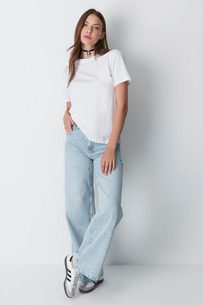 C&City Μπλουζάκι 2 τεμαχίων Crew Neck Basic - Κοντό μανίκι, 960 Μαύρο/Λευκό